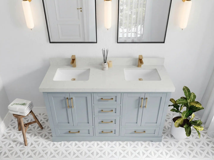 Boston 60 in. W x 22 in. D Double Sink Bathroom Vanity - photo 9