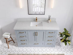 Boston 60 in. W x 22 in. D Single Sink Bathroom Vanity - photo 9