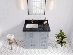Boston 36 in. W x 22 in. D Left Offset Sink Bathroom Vanity - photo 8