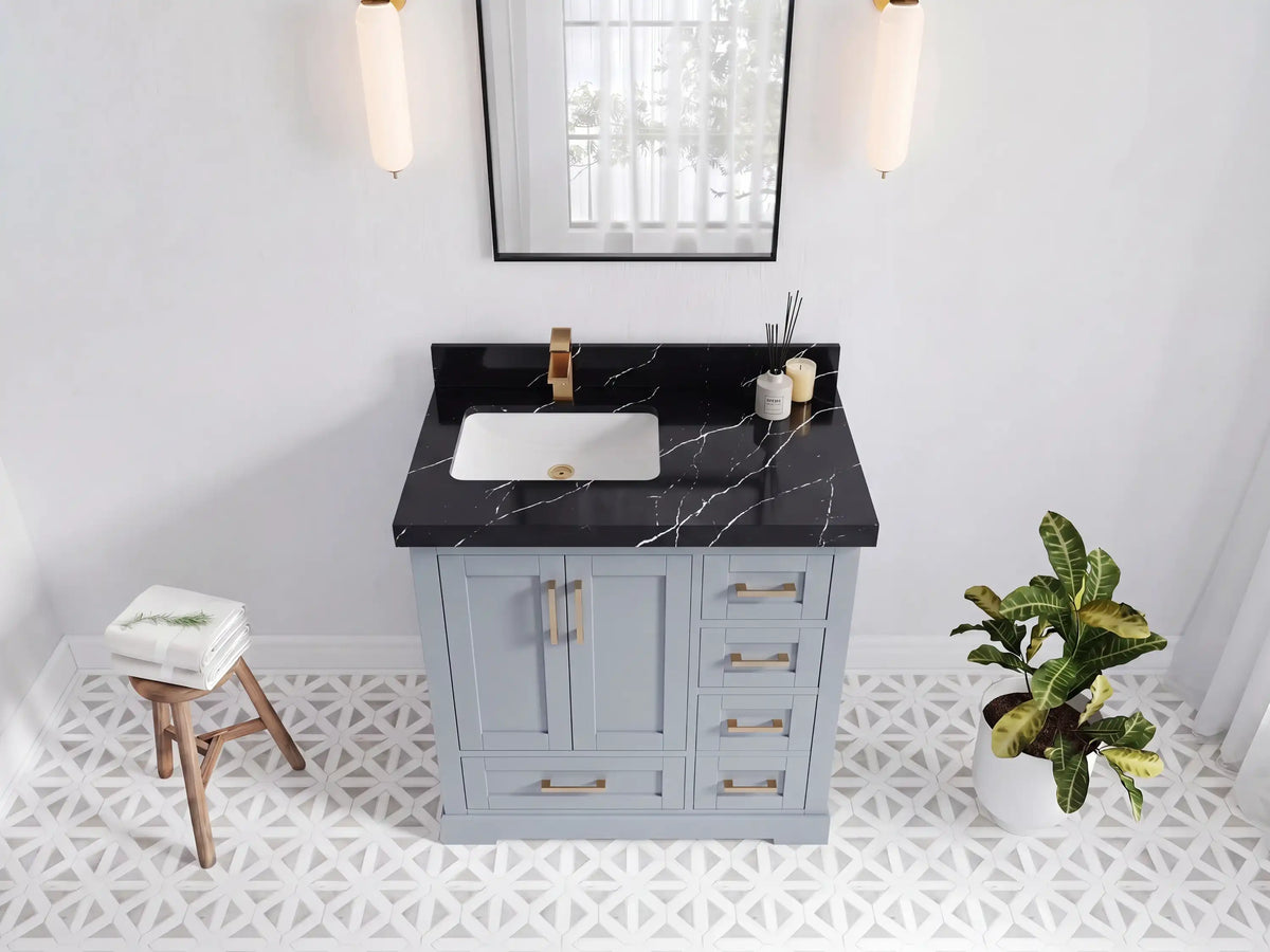 Boston 36 in. W x 22 in. D Left Offset Sink Bathroom Vanity
