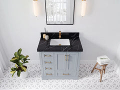 Boston 36 in. W x 22 in. D Right Offset Sink Bathroom Vanity - photo 9