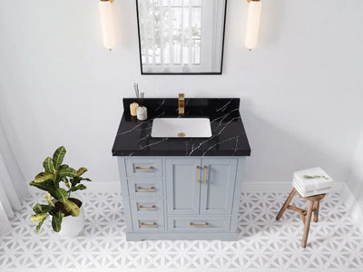 Boston 36 in. W x 22 in. D Right Offset Sink Bathroom Vanity