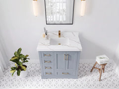 Boston 36 in. W x 22 in. D Right Offset Sink Bathroom Vanity - photo 10