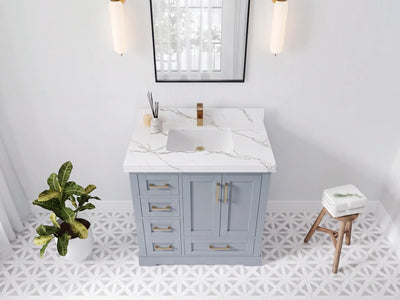 Boston 36 in. W x 22 in. D Right Offset Sink Bathroom Vanity