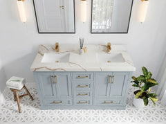 Boston 60 in. W x 22 in. D Double Sink Bathroom Vanity - photo 10
