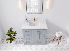 Boston 36 in. W x 22 in. D Right Offset Sink Bathroom Vanity - photo 11