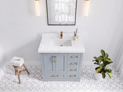 Boston 36 in. W x 22 in. D Center Sink Bathroom Vanity - photo 13