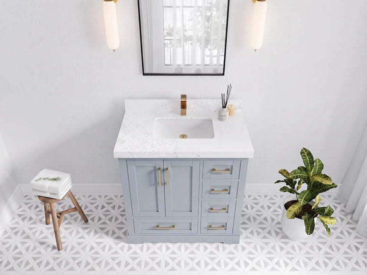 Boston 36 in. W x 22 in. D Center Sink Bathroom Vanity - photo 13
