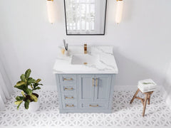 Boston 36 in. W x 22 in. D Center Sink Bathroom Vanity - photo 12
