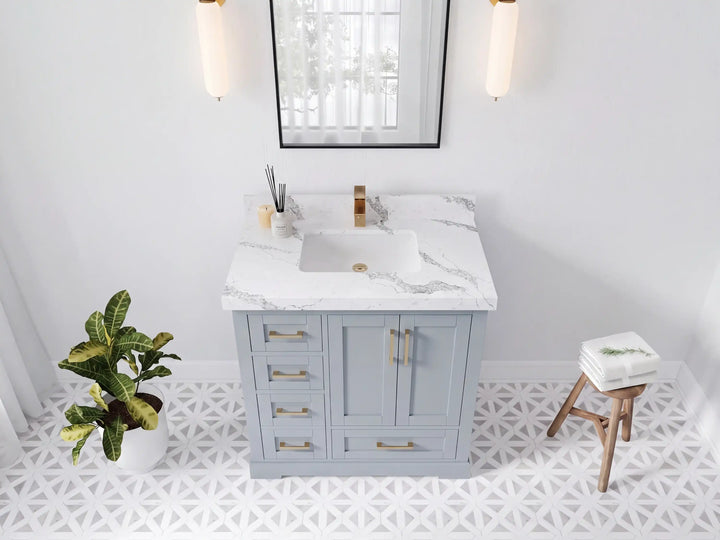 Boston 36 in. W x 22 in. D Right Offset Sink Bathroom Vanity - photo 13