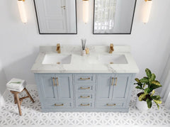Boston 60 in. W x 22 in. D Double Sink Bathroom Vanity - photo 12