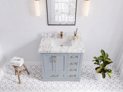 Boston 36 in. W x 22 in. D Center Sink Bathroom Vanity - photo 14