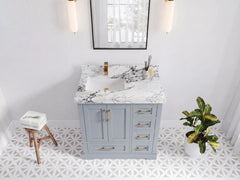 Boston 36 in. W x 22 in. D Left Offset Sink Bathroom Vanity - photo 12