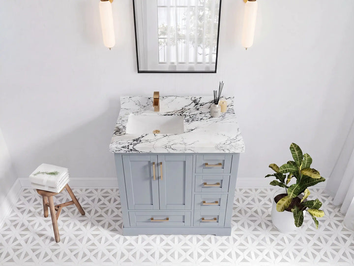 Boston 36 in. W x 22 in. D Left Offset Sink Bathroom Vanity - photo 13