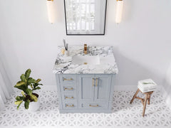 Boston 36 in. W x 22 in. D Right Offset Sink Bathroom Vanity - photo 13