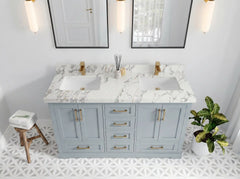 Boston 60 in. W x 22 in. D Double Sink Bathroom Vanity - photo 13