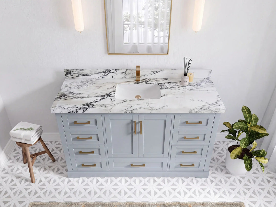 Boston 60 in. W x 22 in. D Single Sink Bathroom Vanity | 
              
                Blue Heather
                
                  
             - BST_BLU_WHQZ_60S - photo №15