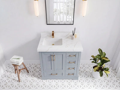 Boston 36 in. W x 22 in. D Left Offset Sink Bathroom Vanity