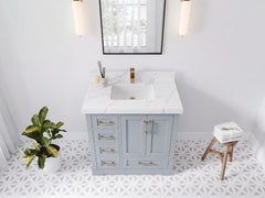 Boston 36 in. W x 22 in. D Right Offset Sink Bathroom Vanity - photo 14
