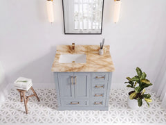 Boston 36 in. W x 22 in. D Left Offset Sink Bathroom Vanity - photo 37