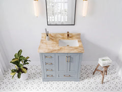 Boston 36 in. W x 22 in. D Right Offset Sink Bathroom Vanity - photo 38