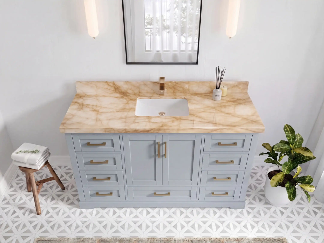 Boston 60 in. W x 22 in. D Single Sink Bathroom Vanity | 
              
                Blue Heather
                
                  
             - BST_BLU_WHQZ_60S - photo №37