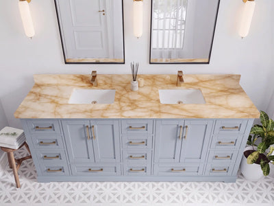 Boston 84 in. W x 22 in. D Double Sink Bathroom Vanity