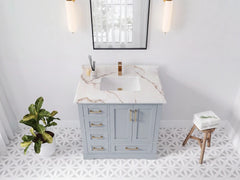 Boston 36 in. W x 22 in. D Center Sink Bathroom Vanity - photo 24