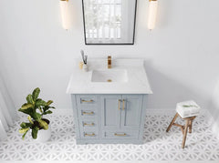 Boston 36 in. W x 22 in. D Right Offset Sink Bathroom Vanity - photo 26