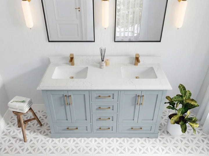 Boston 60 in. W x 22 in. D Double Sink Bathroom Vanity - photo 25