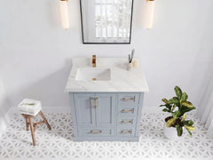 Boston 36 in. W x 22 in. D Left Offset Sink Bathroom Vanity - photo 26