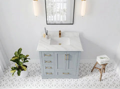 Boston 36 in. W x 22 in. D Right Offset Sink Bathroom Vanity - photo 27