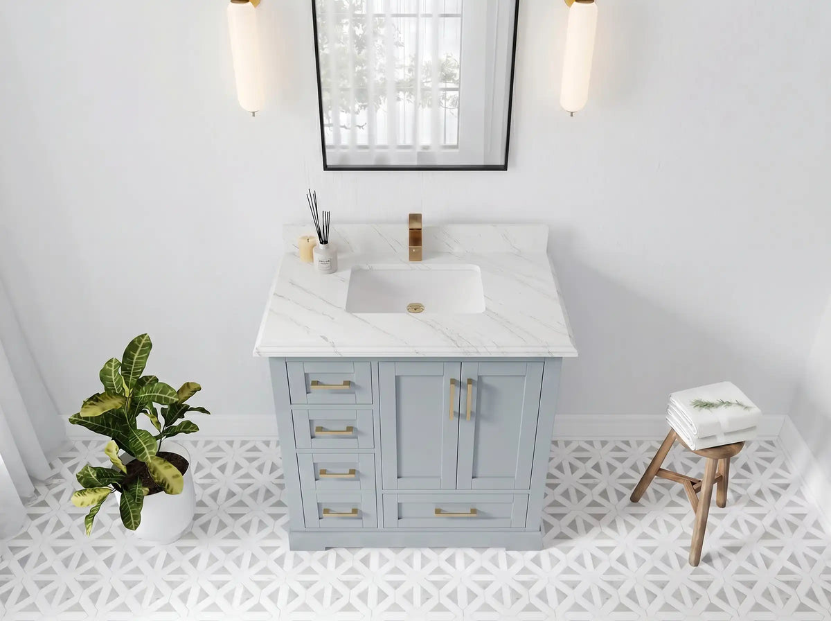 Boston 36 in. W x 22 in. D Right Offset Sink Bathroom Vanity