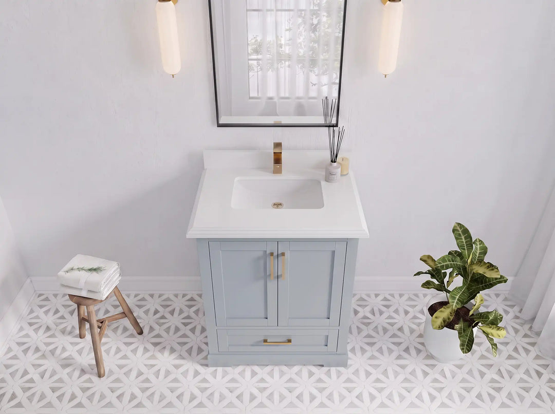 Boston 30 in. W x 22 in. D Single Sink Bathroom Vanity | 
              
                Blue Heather
                
                  
             - BST_BLU_WHQZ_30 - photo №29
