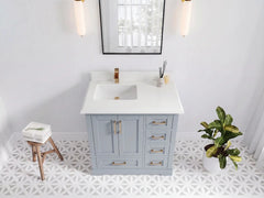 Boston 36 in. W x 22 in. D Left Offset Sink Bathroom Vanity - photo 27