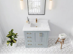 Boston 36 in. W x 22 in. D Right Offset Sink Bathroom Vanity - photo 28