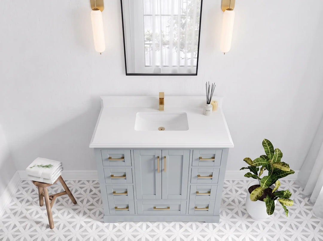 Boston 42 in. W x 22 in. D Single Sink Bathroom Vanity | 
              
                Blue Heather
                
                  
             - BST_BLU_WHQZ_42 - photo №28