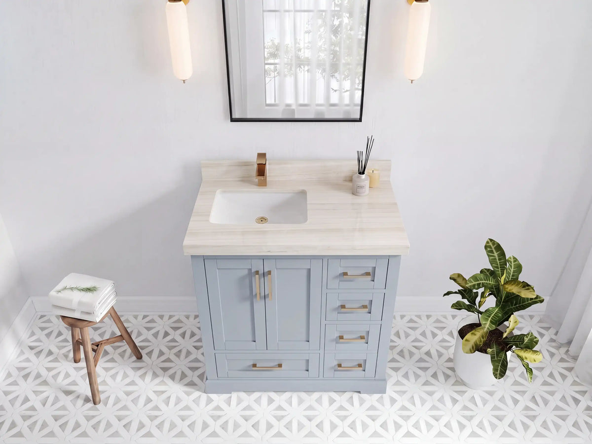 Boston 36 in. W x 22 in. D Left Offset Sink Bathroom Vanity