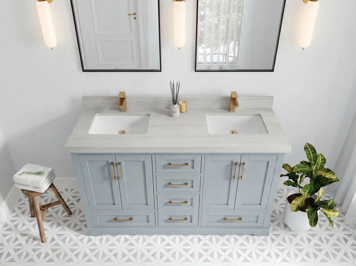 Boston 60 in. W x 22 in. D Double Sink Bathroom Vanity - photo 29