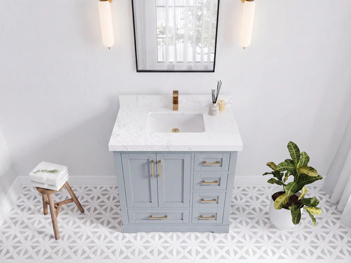 Boston 36 in. W x 22 in. D Center Sink Bathroom Vanity - photo 16