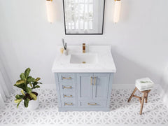 Boston 36 in. W x 22 in. D Right Offset Sink Bathroom Vanity - photo 15