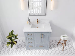 Boston 36 in. W x 22 in. D Right Offset Sink Bathroom Vanity - photo 16