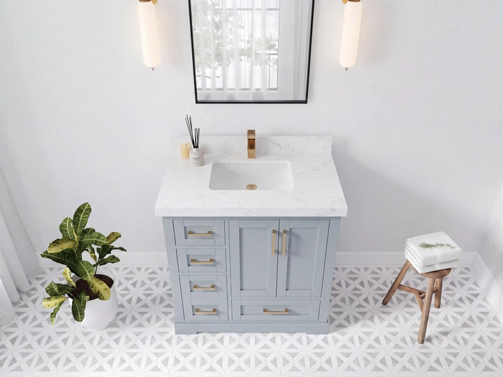 Boston 36 in. W x 22 in. D Right Offset Sink Bathroom Vanity - photo 17