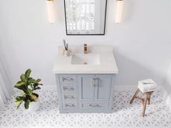 Boston 36 in. W x 22 in. D Right Offset Sink Bathroom Vanity - photo 31