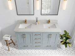 Boston 60 in. W x 22 in. D Double Sink Bathroom Vanity - photo 29