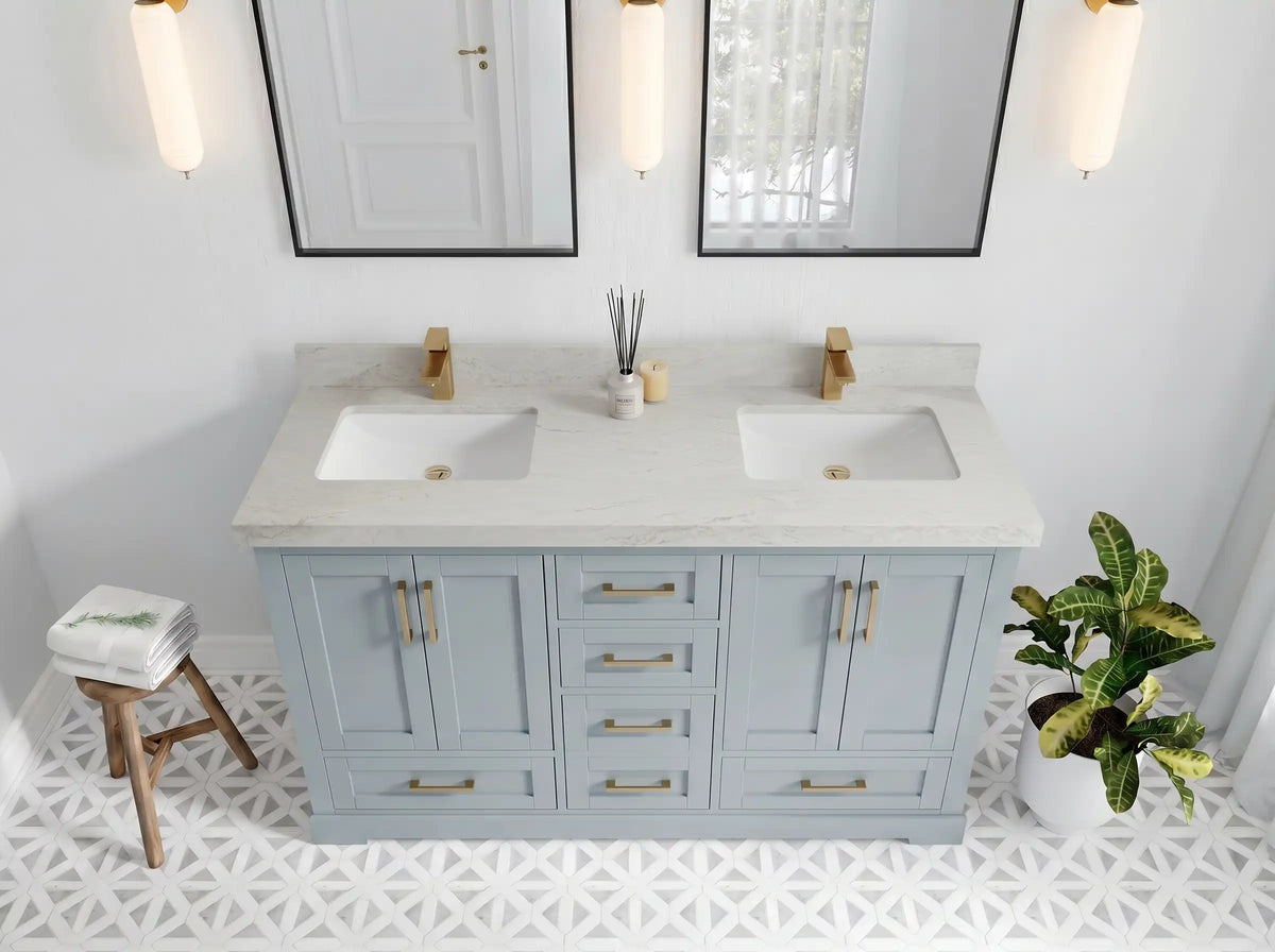 Boston 60 in. W x 22 in. D Double Sink Bathroom Vanity