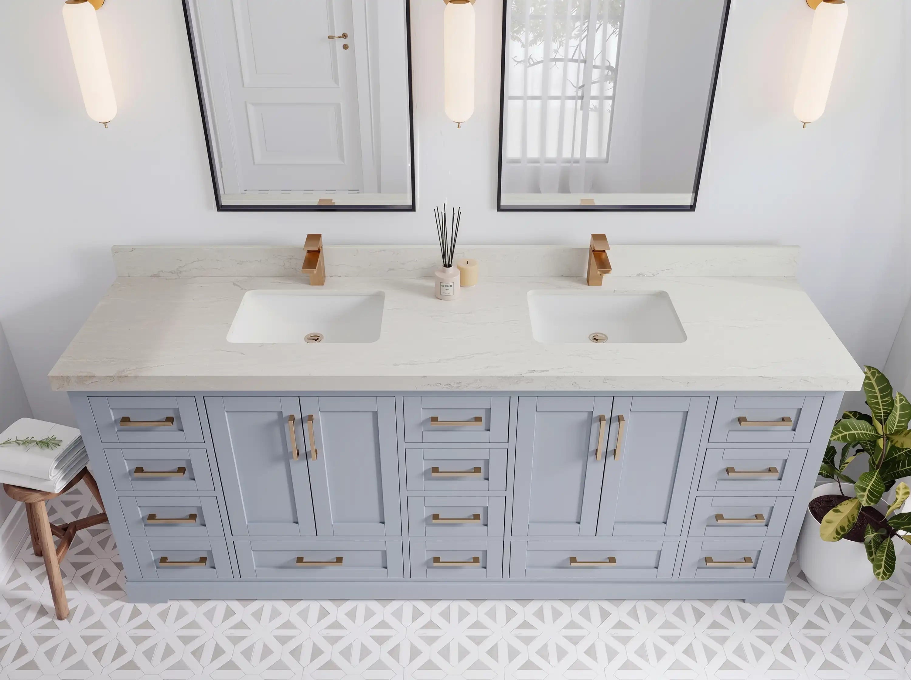 Boston 84 in. W x 22 in. D Double Sink Bathroom Vanity