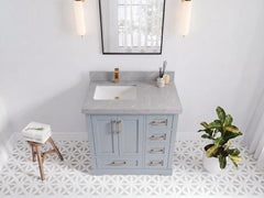 Boston 36 in. W x 22 in. D Left Offset Sink Bathroom Vanity - photo 16