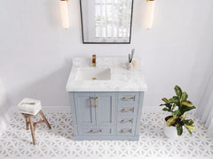 Boston 36 in. W x 22 in. D Left Offset Sink Bathroom Vanity - photo 17