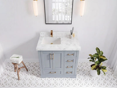 Boston 36 in. W x 22 in. D Left Offset Sink Bathroom Vanity